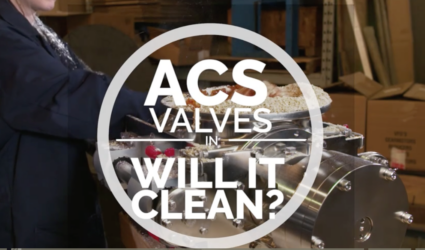 rotary valve with round flange being cleaned