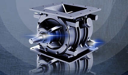 CI Series rotary valve by ACS Valves on a radiating backdrop