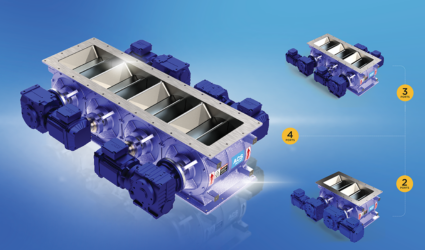 Three versions of a multi-compartment rotary valve by ACS