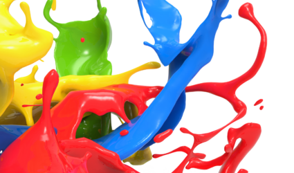 Colourful splatters of paint