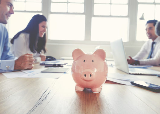 Piggy Bank on Conference Table