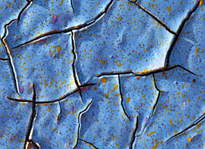 magnified view of metal corrosion