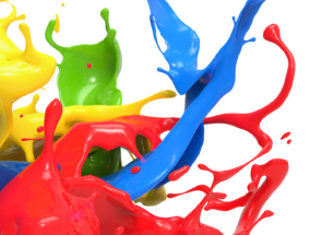 Colourful splatters of paint